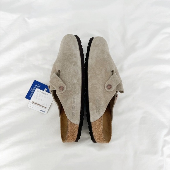 Birkenstock Boston taupe suede mule clogs - Picture 2 of 6